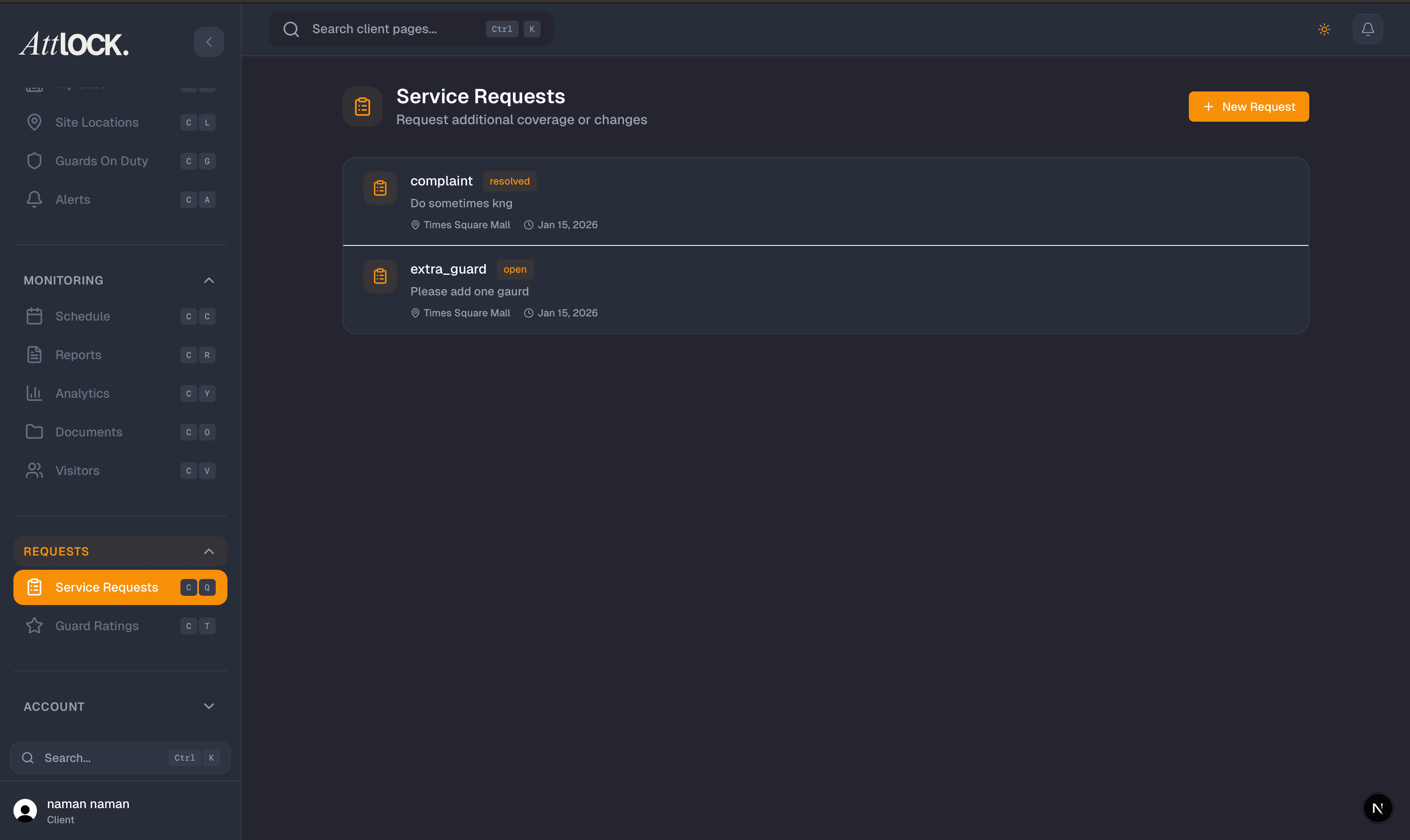 Service Requests
